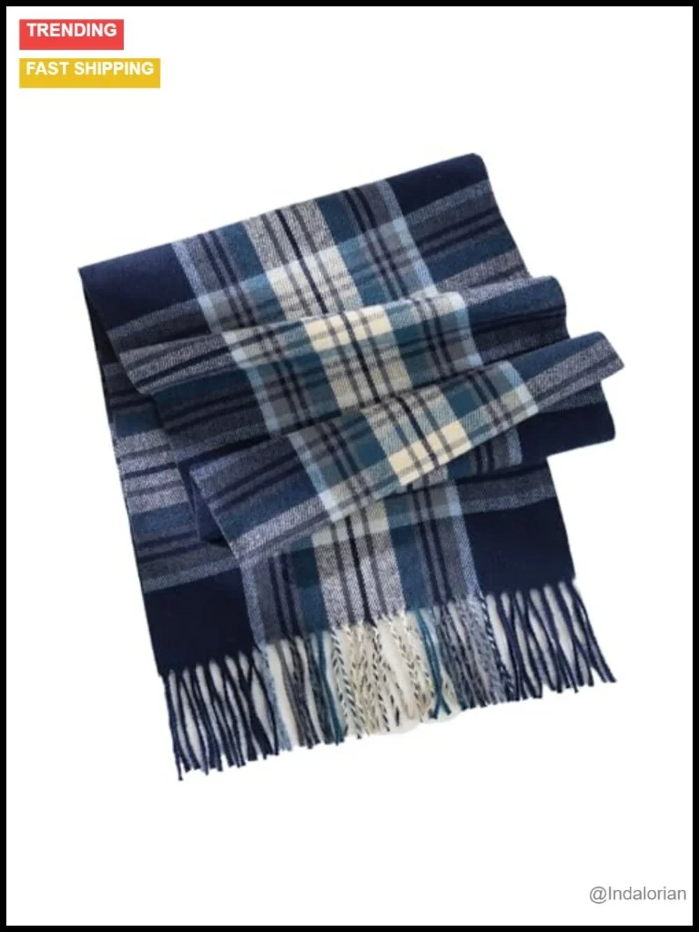 Faux Soft Shawl Wrap with Fringes - Winter Cold Weather Scarf